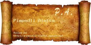 Pimpedli Aletta névjegykártya